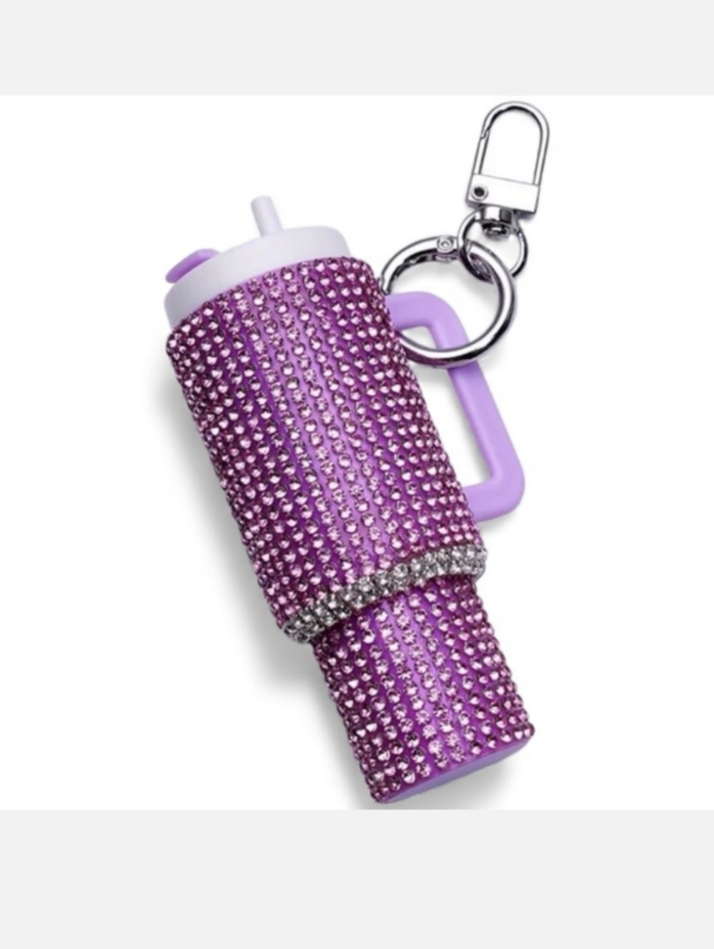 Purple Rhinestone Keychain/Bagcharm Tumbler NEW